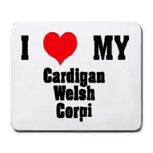    I Love/Heart Cardigan Welsh Corgi Mousepad