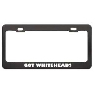 Got Whitehead? Boy Name Black Metal License Plate Frame Holder Border 