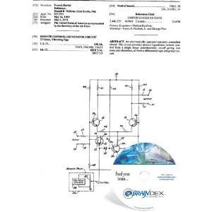   NEW Patent CD for REMOTE CONTROLLED MONITOR CIRCUIT 