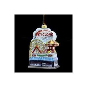  Pack Of 6 Coney Island Cityscape Glass Christmas Ornaments 
