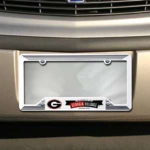    Georgia Bulldogs White Plastic License Plate Frame Automotive