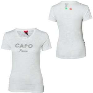  Capo Italia T Shirt   Short Sleeve   Womens White, L 