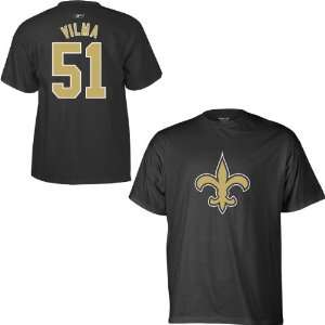 Reebok New Orleans Saints Jonathan Vilma Name & Number T Shirt Small 