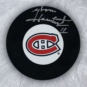  YVON LAMBERT Montreal Canadiens SIGNED Hockey Puck Sports 