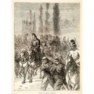  1874 Wood Engraving Franco Prussian War French Prisoners 