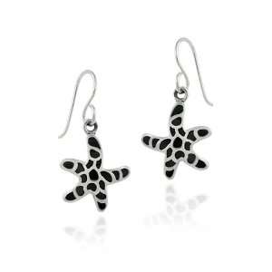  Whimsical Sterling Silver and Genuine Onyx Starfish 