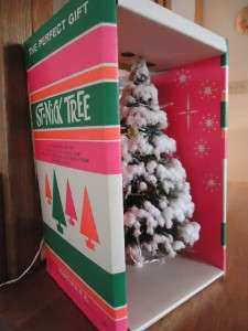   Lighted BOTTLE BRUSH Flocked CHRISTMAS ST NICK TREE Add Mercury Bulbs