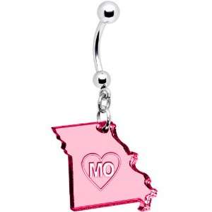  Pink State of Missouri Belly Ring Jewelry