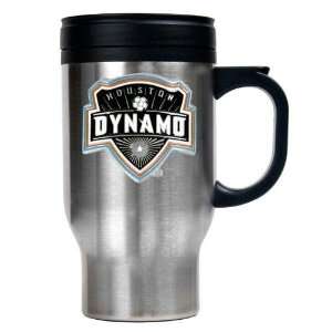 Houston Dynamo MLS 16oz Stainless Steel Travel Mug   Primary Team Logo