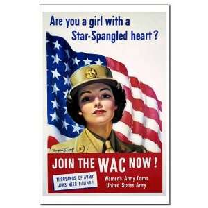  WAC Star Spangled Heart Military Mini Poster Print by 