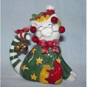  Whimsiclay Mini Christmas Cat Ornament   Kandy Kain