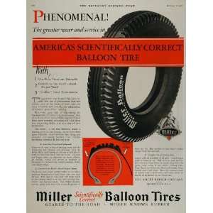  1927 Ad Miller Balloon Automobile Parts Tires Akron 