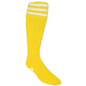  adidas 3 Stripe Soccer Socks (Yl/Wh)