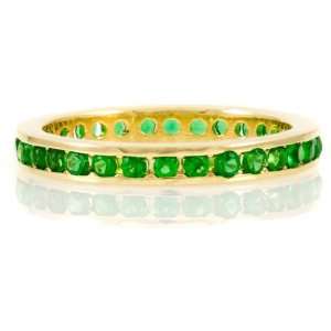  Kees Gold Plated Eternity Band  Simulated Emerald 