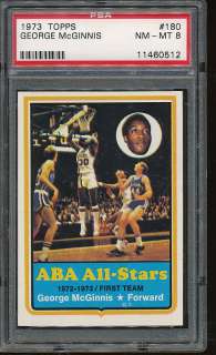   Topps Basketball #180 George McGinnis PSA 8 Indiana Pacers All Star