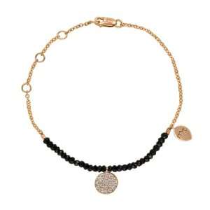 Meira T 14K Rose Gold Black Spinelle Beads & Diamond Disc Bracelet