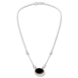  Obsidian necklace, Midnight Moon 16 L Jewelry