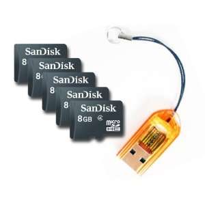 BoBoTECHNIC Bundle SanDisk 8GB Class 4 MicroSDHC Flash Memory Card 
