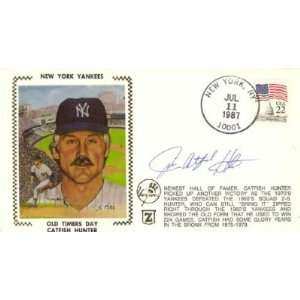 Jim Hunter New York Yankees Old Timers Day Cache Autographed / Signed