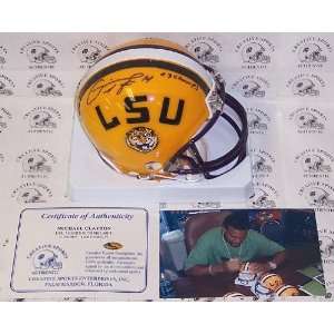  Michael Clayton   Riddell   Autographed Mini Helmet   LSU 