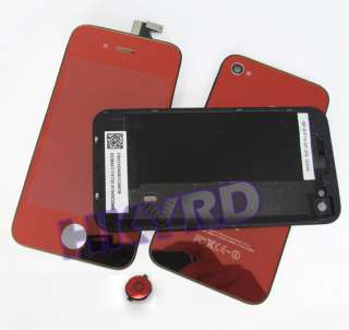Mirror Red Digitizer LCD Assembly+Housing IPhone 4 4G  
