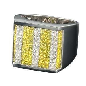  Mens 3.25 ct White and Canary Diamond Ring Jewelry
