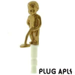  Plug Apli Pee Boy Earphone Jack Accessory (Gold 