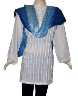 Indian Womens Blue Boho Shawl Stole Scarf Wrap Vintage  