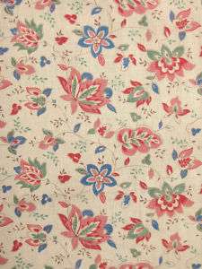 Vintage French fabric Indienne design cotton ~  