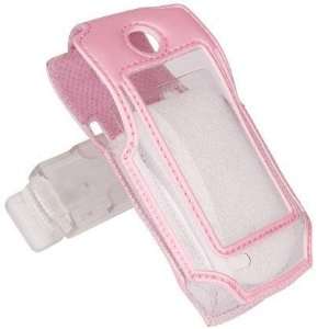  CLEAR CASE WITH SWIVEL BELT CLIP FOR LG VX8600 / PINK TRIM 