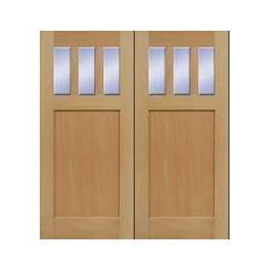  Exterior Door Craftsman One Panel Three Lite Pair (Single 