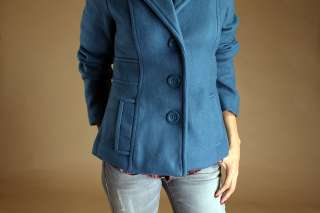 3X CLASSIC Princess Seam Pola Fleece PEA COAT Winter Short Jacket 