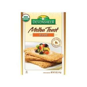 Devonsheer Organic Fat Free Sesame Melba Toast 5 oz. (Pack of 12 