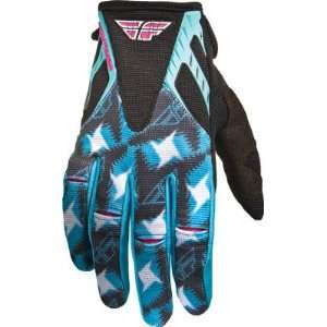  Fly Racing Youth Girls Kinetic Gloves   6/Black/Turquoise 