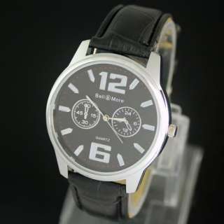 New Cool leather watch stainless steel boy man,M17 BK  