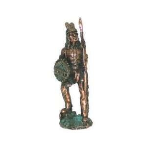   Color Verdigris Indian With Arrow And Spear Figurine