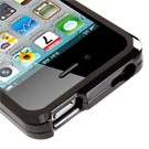 Apple iPhone 4, 4S Aluminum Chrome New Gunmetal Bumper Case Black 