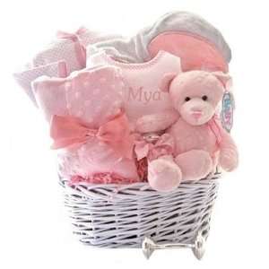  Minky Dots Pink Gift Basket