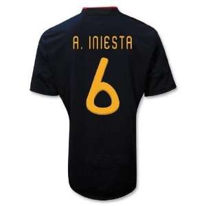  Spain Iniesta #8 Away Soccer Jersey Size Large Sports 