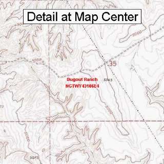  USGS Topographic Quadrangle Map   Dugout Ranch, Wyoming 