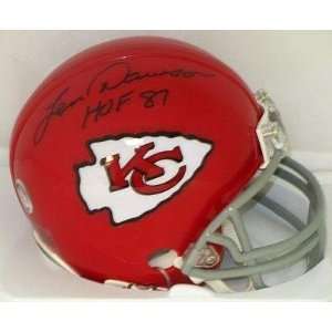  Autographed Len Dawson Mini Helmet   KC inscrib HOF 87 