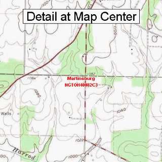   Topographic Quadrangle Map   Martinsburg, Ohio (Folded/Waterproof