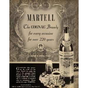  1937 Ad Park Tilford Martell Brandy Cognac Bottles 
