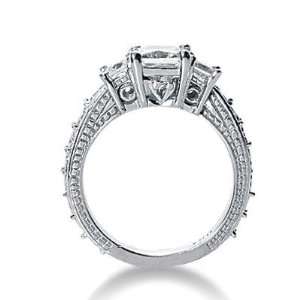  Marquise Three Stone Diamond Engagement Ring in 18K White 
