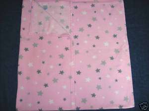 Target Lullaby Club Fleece Pink Gray Stars Baby Blanket  