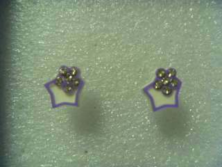 Earring Plastic Sticks Back For Sensitive Ear #2 Purple  