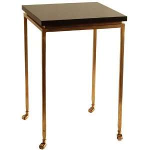  Marble Brass Rolling Accent Table H 21 1/2 • 14 1/2 