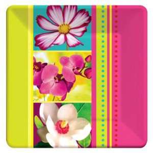 Island Flowers 10 1/4 inch Square Plates 