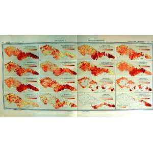  1935 Colour Map Czechoslovakia Climate Temperature