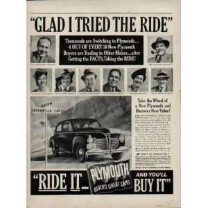  Glad I Tried The Ride  1941 Plymouth Ad, A2811 